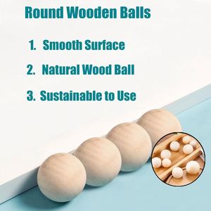 Cuentas de Madera Pulida Personalizables DIY, Bolas de Madera Pequeñas para Tallar, Joyería Hecha a Mano, Arte Popular - Product Image 4