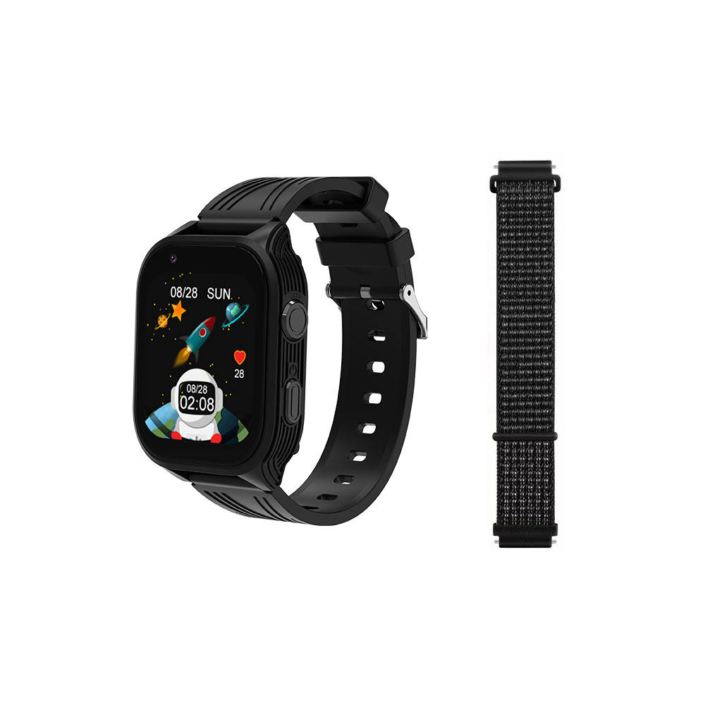 Black watch with additional strap