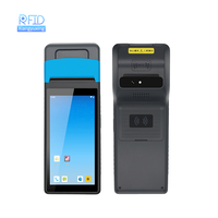 Terminal PDA portátil de 5,5 pulgadas Rfid Nfc Personal Digital Assistant Android 12 colector de datos con impresora térmica incorporada