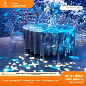 Silla de cristal transparente moderna para bodas, bambú, acrílico, respaldo redondo, Hotel, banquete, muebles para el hogar, venta al por mayor de fábrica - Product Image 3