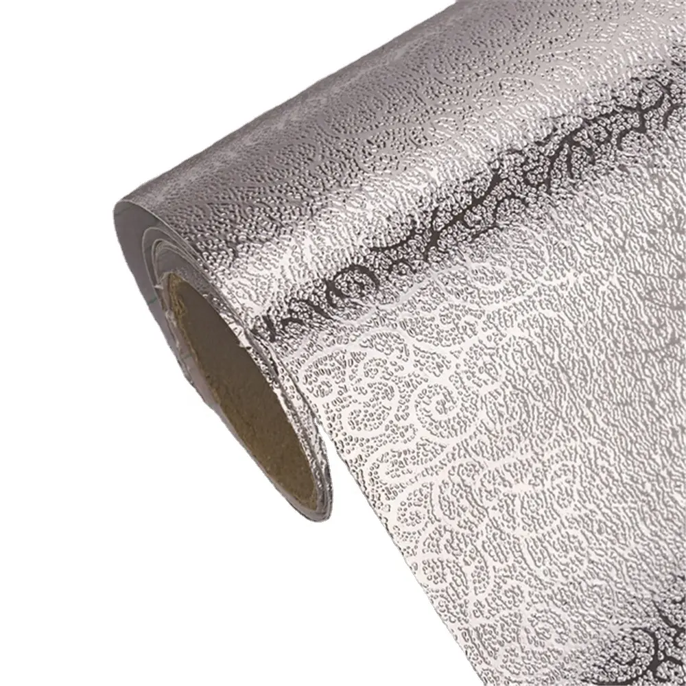 Papel de parede adesivo anti-óleo para cozinha, papel de parede de folha de alumínio