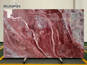 Runpin <strong>Stone</strong> Wholesale Natural Marble <strong>Stone</strong> Polished Surface Luxury Interior Decoration in Red - Product Image 2