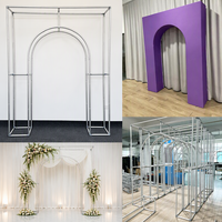 Arche de mariage 3D en alliage d'aluminium robuste, cadre d'arche incurvé, scène de mariage extérieure, support de toile de fond portable et romantique