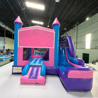 Maison de rebond commerciale pour enfants en gros avec toboggans gonflables combo aquatique châteaux de saut gonflable à vendre videur gonflable