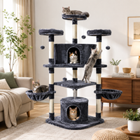 Arbre à chat extra haut directement de l'usine avec deux niches et hamacs latéraux