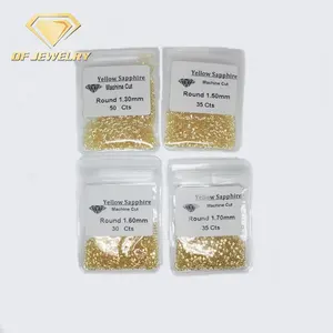 1.3mm Round natural yellow sapphire faceted gemstone