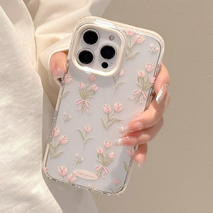 Dolce tulipano rosa trasparente <span class=keywords><strong>custodia</strong></span> per <span class=keywords><strong>Apple</strong></span> per <span class=keywords><strong>iPhone</strong></span> 15 <span class=keywords><strong>Pro</strong></span> Max 11 13 <span class=keywords><strong>14</strong></span> & 16 Design di fiori freschi realizzati in TPU - Product Image 2