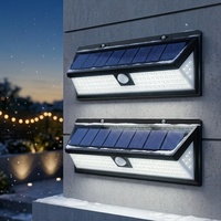 Lámpara Solar de Pared TSINYE con 118 LED, Sensor de Movimiento, Luz de Seguridad para Exteriores, Fácil Instalación, Alimentada por Energía Solar, para Porche, Patio, Valla, IP65