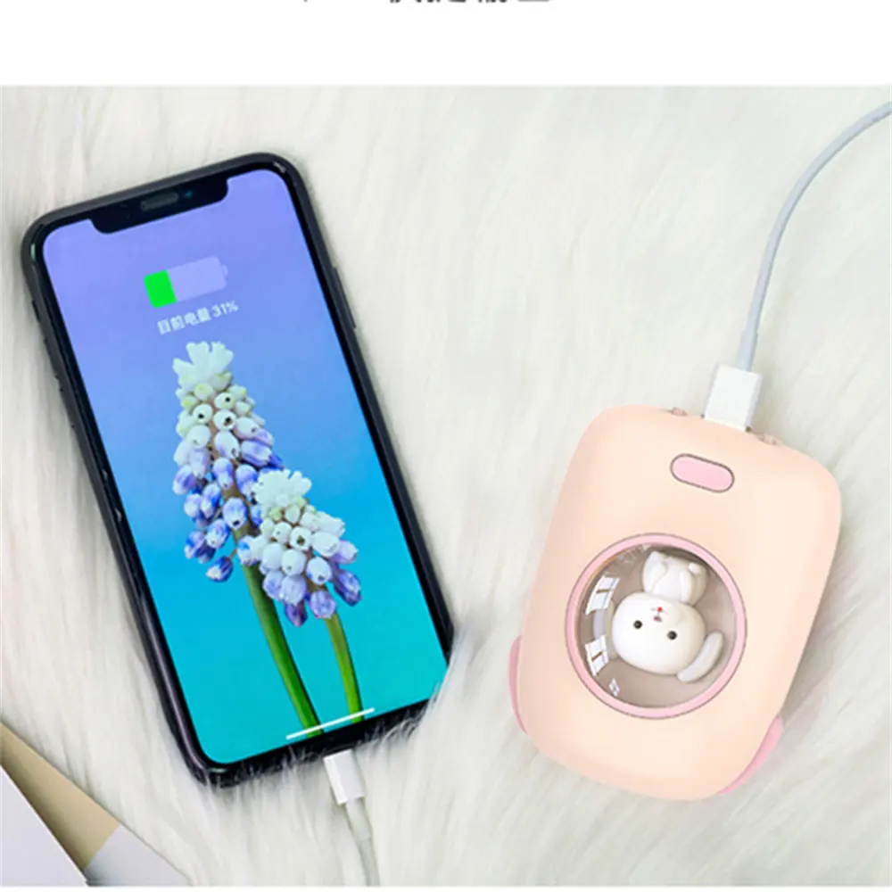 hot new products online 2022 usb charging port electric hand warmer cute power bank for kids rechargeable hand warmer pocket