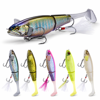 Leurre crankbait YIBO imprimé en ABS à coulée lente 160mm 35g avec queue souple pour brochet, black-bass et brochet d'eau douce