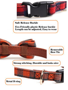 OT ALE EW Fashion Weed Ecolorful colorful colorido ajustable de seguridad hilo de algodón clásico escocés teñido con pajarita <span class=keywords><strong>collar</strong></span> a cuadros para perros y Mascotas - Product Image 5