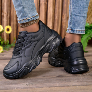 Chaussures décontractées pour femmes à lacets, bout pointu, dessus en maille respirante, tendance printemps/été, fraîches et confortables - Product Image 1