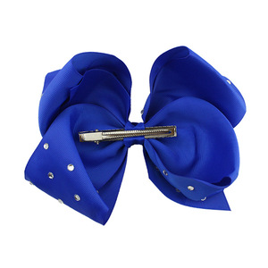 Kẹp tóc nơ handmade cỡ lớn 8 inch, chất liệu ruy băng grosgrain, đính đá pha lê, dành cho bé gái. - Product Image 4