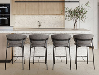 Ensemble de chaises de bar de luxe très vendues, personnalisées pour la maison, le restaurant, la cuisine, cadre en bois massif moderne pour l'extérieur, l'école
