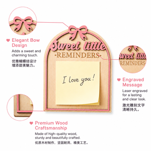 Porta Notas Adhesivas de Madera Personalizado, Tablero de Recordatorios de San Valentín, Bloc de Notas con Mensajes de Amor, Decoración de Escritorio - Product Image 2