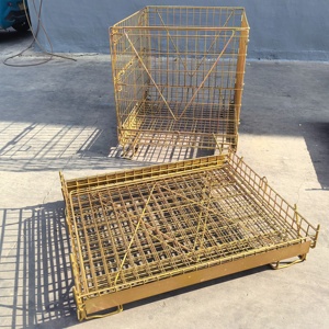 מיכל משטחים רשת תיל כבד |   מלגזה ניתנת לערום |   פלדה מגולוונת עמידה בפני קורוזיה - Product Image 5