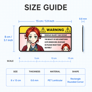 Waterproof 15*7 CM PET Cartoon <strong>Decals</strong> 3D Lenticular Anime Motion Sparkle Warning UV Printed Car Stickers for Promotion Gift - Product Image 3