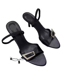 Sandalias de Verano Nuevas para Mujer, Elegantes y Sensuales, con Cordones, Tacón Ultra Alto, Punta Puntiaguda, Parte Superior de PU, Plantilla de Goma y Suela Antideslizante - Product Image 1