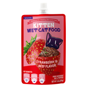 Cibo umido cremoso ad alto contenuto proteico per gattino tratta 85g di cibo cibo umido per gatti e zucchero gratis per la vendita diretta della fabbrica di pellicce - Product Image 1