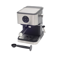 Machine à café expresso programmable en acier inoxydable avec mousseur à lait, design compact pour cappuccino et latte