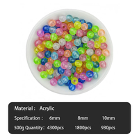 Perles acryliques lumineuses multicolores de 6 mm, 8 mm, 10 mm pour montages de pêche en eau douce et en eau salée – Vente en gros