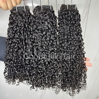 Extensions de cheveux humains bruts vietnamiens en gros, alignés sur les cuticules, super double drawn, bouclés style pixie, en lots