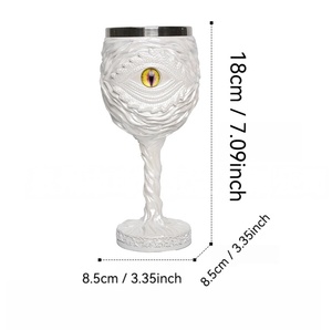 Chope Médiévale Œil de Dragon 304 Acier Inoxydable Résine <span class=keywords><strong>Gobelet</strong></span> Fait Main Calice Fantaisie pour Bar Fête Vin Bière - Product Image 2