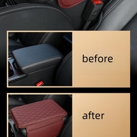 Boîte de rangement pour accoudoir de voiture en cuir de haute qualité, housse de console centrale de voiture, housse d'accoudoir de voiture, coussin avec 2 sacs de rangement
