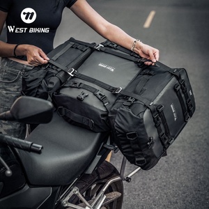 WEST BIKING 20L/30L Sac latéral arrière de grande capacité pour moto Sac de selle en cuir imperméable pour moto - Product Image 1