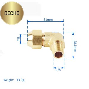 Латунные фитинги для труб: отводы-фланцы для кондиционеров с наружной резьбой 1/8" (6 мм, 8 мм, 10 мм), изготовленные на ЧПУ, в картонной упаковке - Product Image 3
