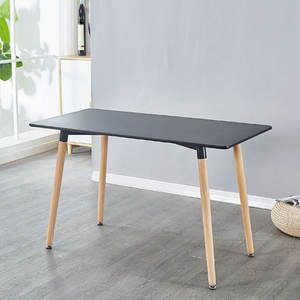 Promotions de mars : Meubles de salle à manger pas chers, table à manger en MDF noir avec pieds en bois de hêtre, tables à manger pour restaurants - Product Image 4