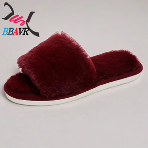 Simple Style Soft Fur Home <b>Slippers</b> Winter Warm Bedroom Sandals Comfortable Soft Low Heel <b>Slippers</b> - Product Image 6