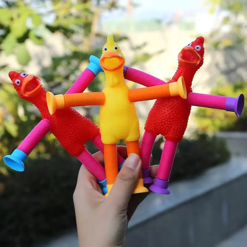 Teleskop Squeeze Screaming Chicken Toy Zappeln Spielzeug Dekompression spielzeug für Kinder