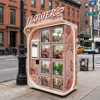 Distributeur automatique de fleurs réfrigéré JOYVEND avec refroidissement par compresseur et capacité de 8 bouquets pour la vente au détail en libre-service 24h/24 et 7j/7