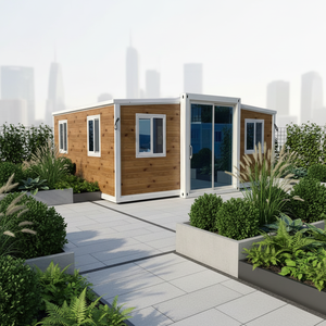Casa Prefabbricata Pieghevole a Doppia Ala con Tre Camere e Un Soggiorno, Alloggio Temporaneo per Cantieri, Facile Installazione con Pannelli a Clip - Product Image 1