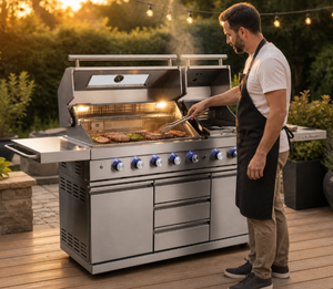 Cuisine extérieure à <span class=keywords><strong>gaz</strong></span> avec barbecue 5+1+1 brûleurs, îlot de cuisine extérieur, table d'appoint, <span class=keywords><strong>plancha</strong></span>, étanche - Product Image 3