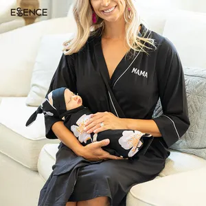 Fabrik preis Mommy Mutterschaft Robe und passende neugeborene Baby Swaddle Empfangs decke schwangere Frau