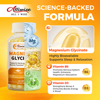 Cápsulas Blandas de Glicinato de Magnesio de 500 mg, Sin GMO, Veganas, para Aliviar el Estrés, Energía Muscular y Articular, 120 por Botella, Almacenamiento en Frío y Seco, Marca Privada