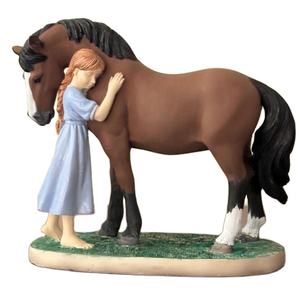 Estatua <span class=keywords><strong>de</strong></span> Resina <span class=keywords><strong>de</strong></span> Caballo y Niña Pintable - Product Image 1
