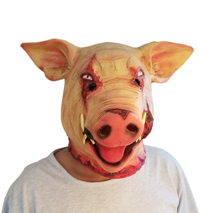 หน้ากากฮาโลวีนสำหรับผู้ใหญ่หน้ากากหมูเนื้อน้ำยางชั่วร้ายหน้ากากสยองขวัญ - Product Image 3