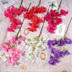 Fleur artificielle en soie Bougainvillea, couleurs mélangées, décoration de mariage, fabrication artisanale par moulage par injection - Product Image 1