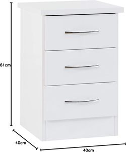 Table <span class=keywords><strong>de</strong></span> chevet à 3 tiroirs, commode en <span class=keywords><strong>bois</strong></span> moderne, unité <span class=keywords><strong>de</strong></span> <span class=keywords><strong>rangement</strong></span> <span class=keywords><strong>de</strong></span> chevet avec glissières lisses, panneau E1, démontable, emballage plat - Product Image 4