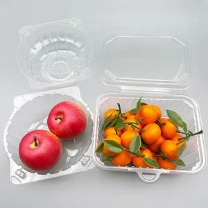 Caja de plástico para frutas y verduras, caja de almacenamiento con tapa