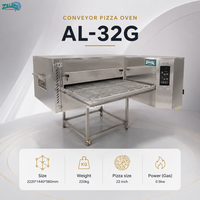Four à pizza commercial à gaz avec bande transporteuse en acier inoxydable pour pizzeria, boulangerie, restaurant, fast-food