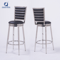 Tabouret de bar moderne de luxe en acier inoxydable rembourré, chaise haute pour restaurant, hôtel, vente en gros, usine