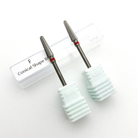 Prix de gros 3/32 "fraises à cuticules de qualité fine forme conique mèches à ongles en carbure utilisées pour la cuticule lisse