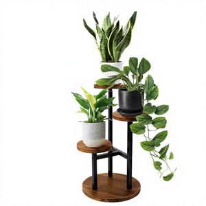 Soporte de Metal de 3 Niveles con Recubrimiento en Polvo para Plantas, Estante Alto para Exhibición en Interiores/Exteriores, Estilo Americano - Product Image 2