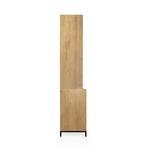 Buffet et hutch, 3 tiroirs, 6 portes vitrées, teck recyclé |   Vitrine en verre pour curiosités |   Étagère, vitrines et présentoirs pour loisirs créatifs - Product Image 6