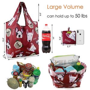 Eco-Friendly Grocery <b>Bags</b> Custom Print Reusable <b>Foldable</b> Large 50LBS Shopping <b>Bags</b> - Product Image 2