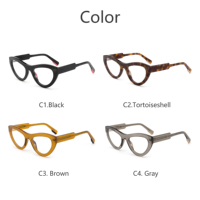 Lunettes de protection anti-lumière bleue pour femmes, monture en acétate œil de chat rétro noire sur mesure, logo personnalisé, vente en gros, marque privée, Sunray Bespoke